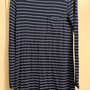 Abercrombie & Fitch Blue and White Striped Tee